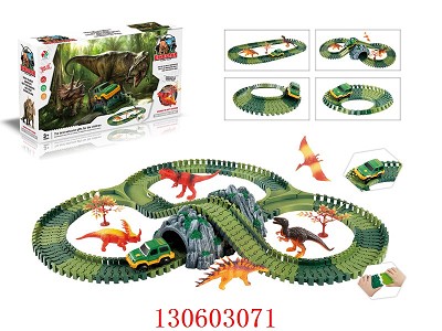 157pcs B/O Dinosaur Track Set,B/O Car requires 2*AA,but not included