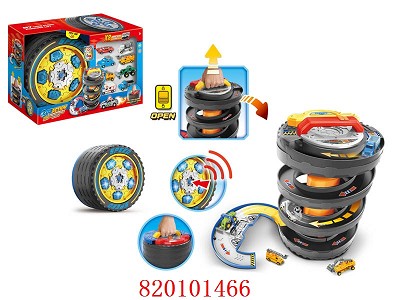 Tyred City Action Truck Sets Construction Team w/Light、Sound & 8pcs Die Cast and Free Wheel Cars,including 3*AG13